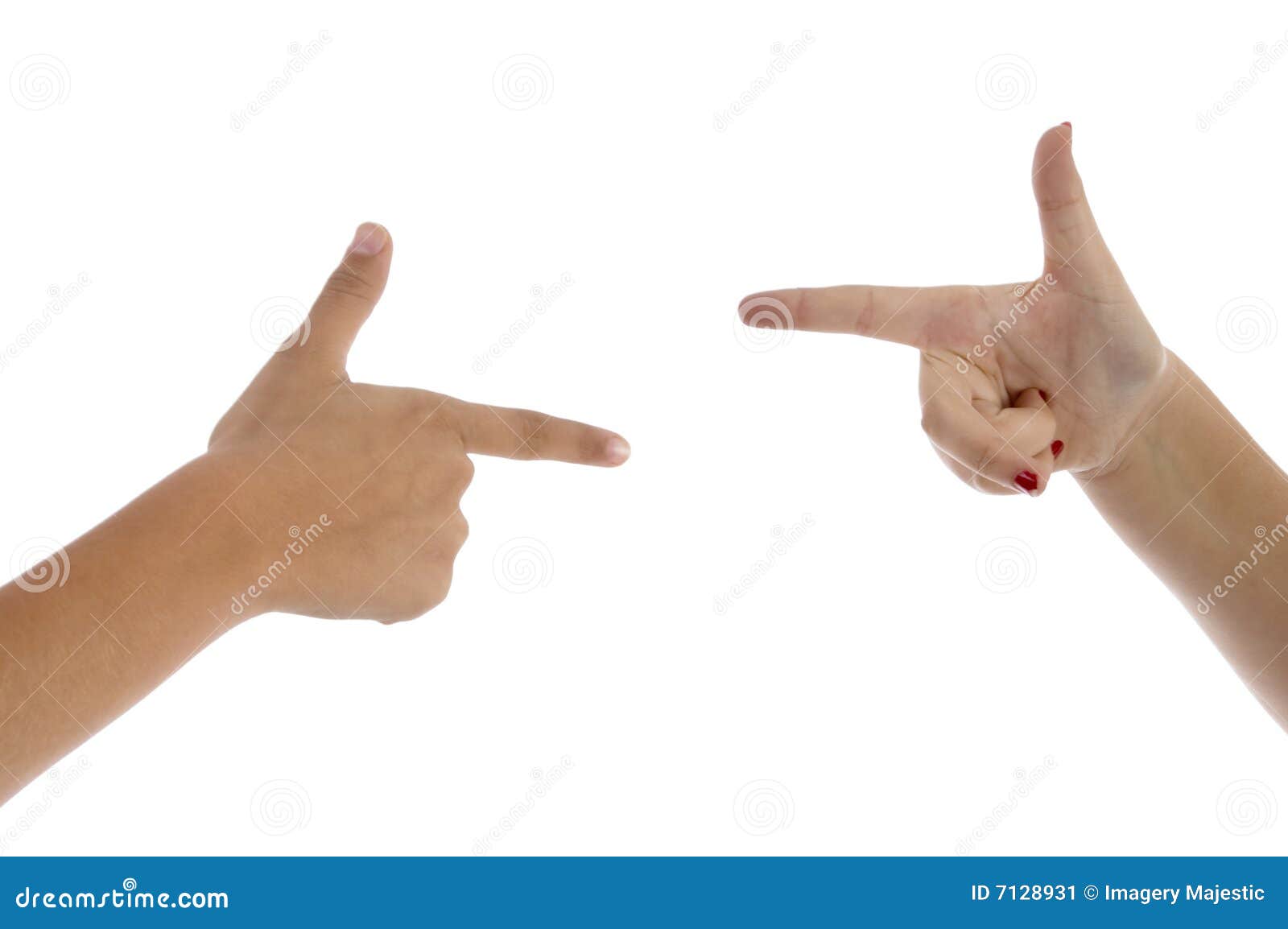 two fingers pointing each other