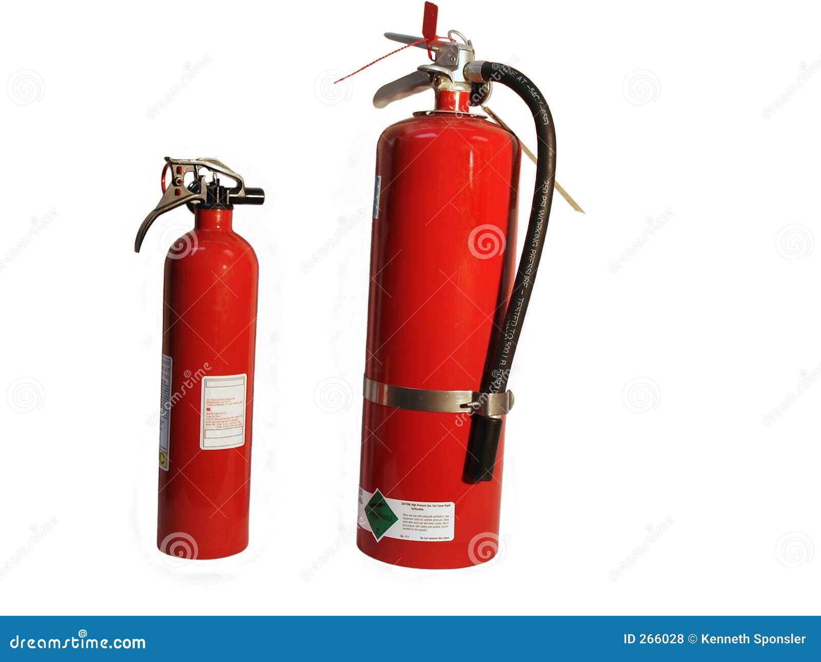 Two fire extinguishers stock photo. Image of security, apparatus 266028