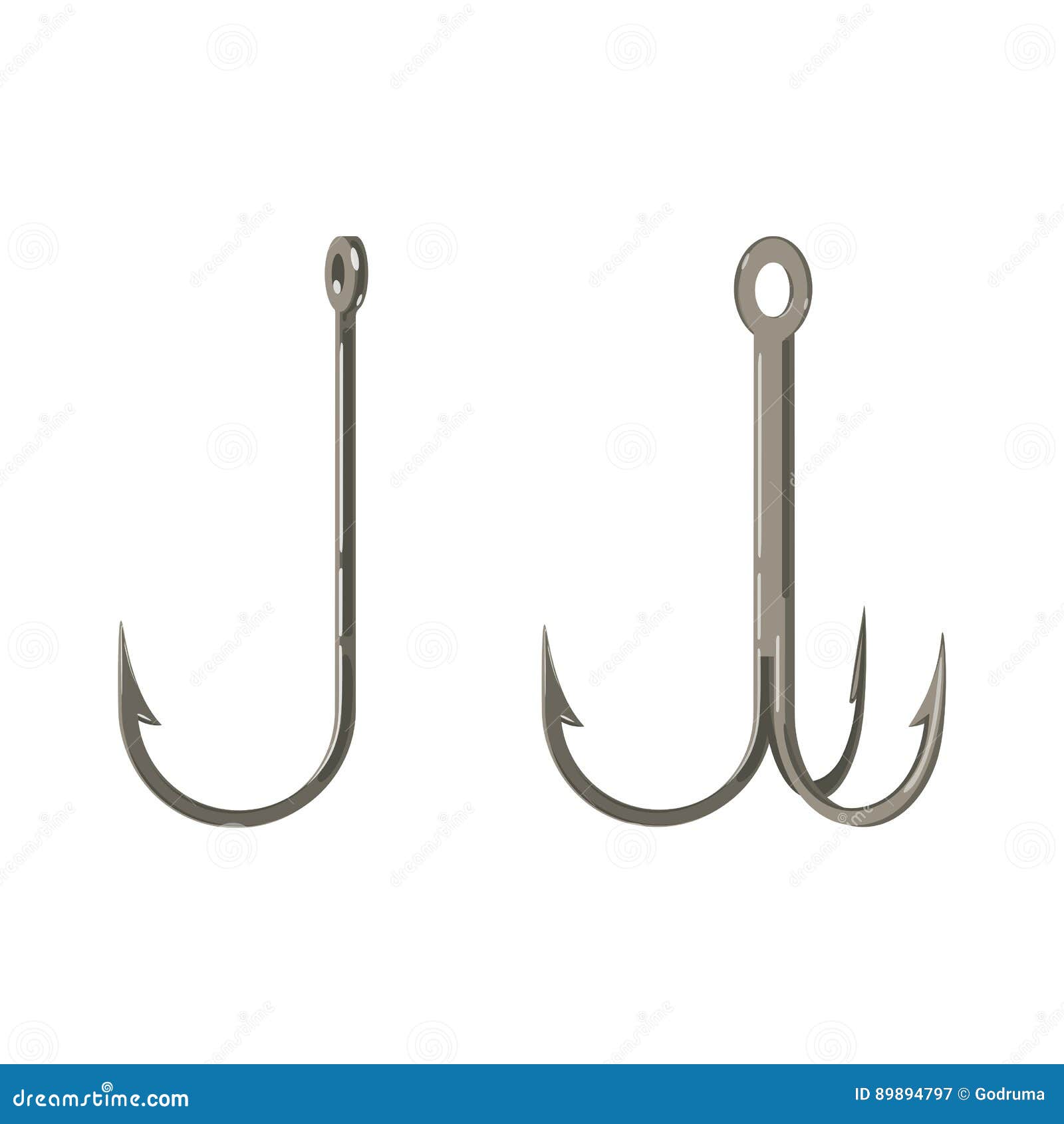Two Fishing Hooks Icon Fisherman Equipment Sign Stock Vector - Illustration  of metal, catch: 89894797