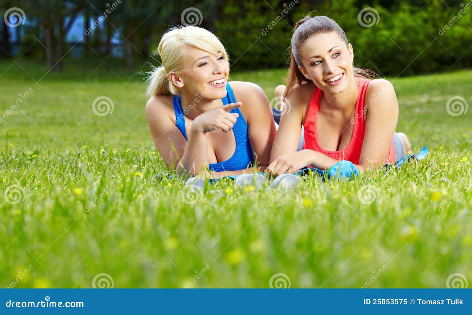 Two Fitness Girls Outdoor Stock Image Image Of Lifestyle 25053575