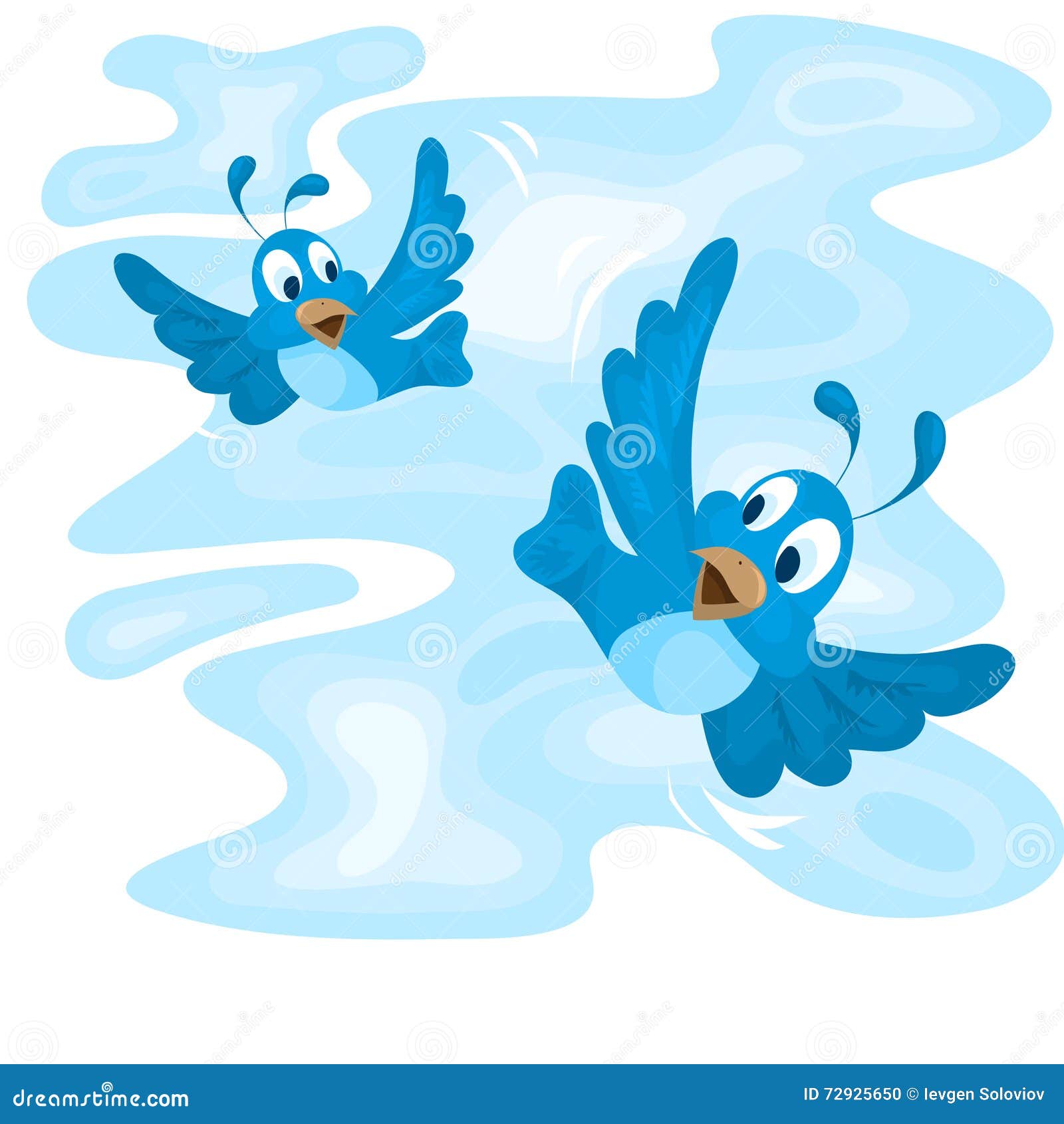 Two flying birds stock vector. Illustration of family - 72925650