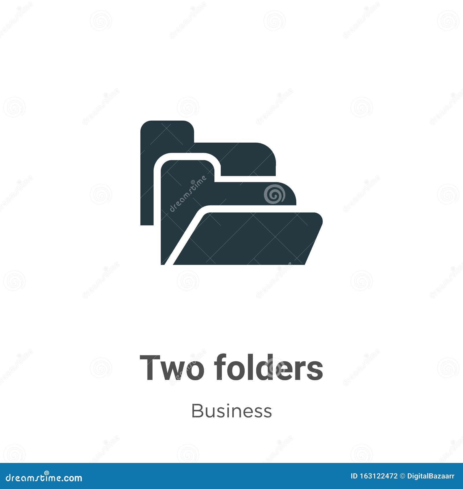 two folders  icon on white background. flat  two folders icon  sign from modern business collection for mobile