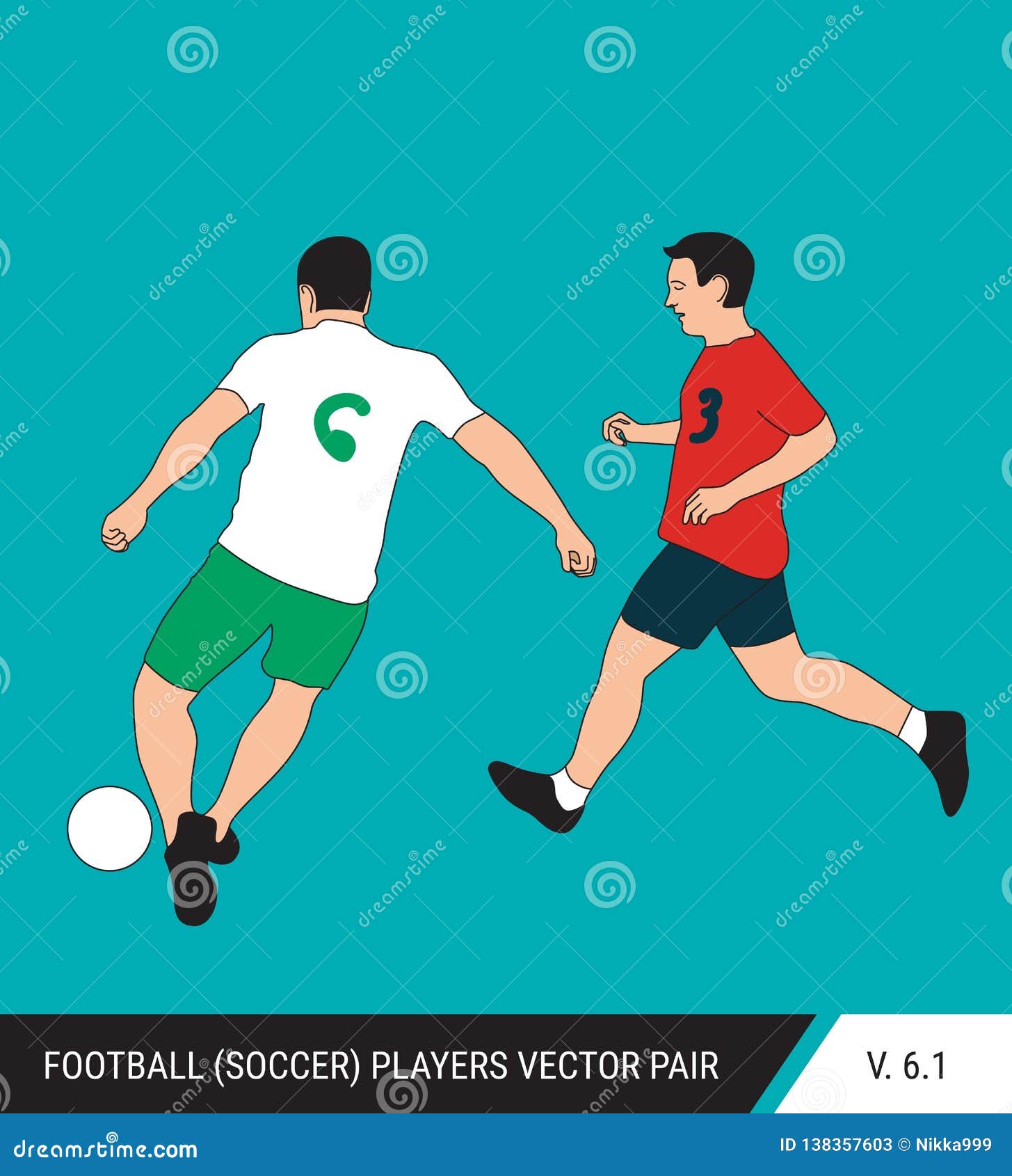 Two Players Fight Ball Football Geometric Stock Vector (Royalty Free)  242073871