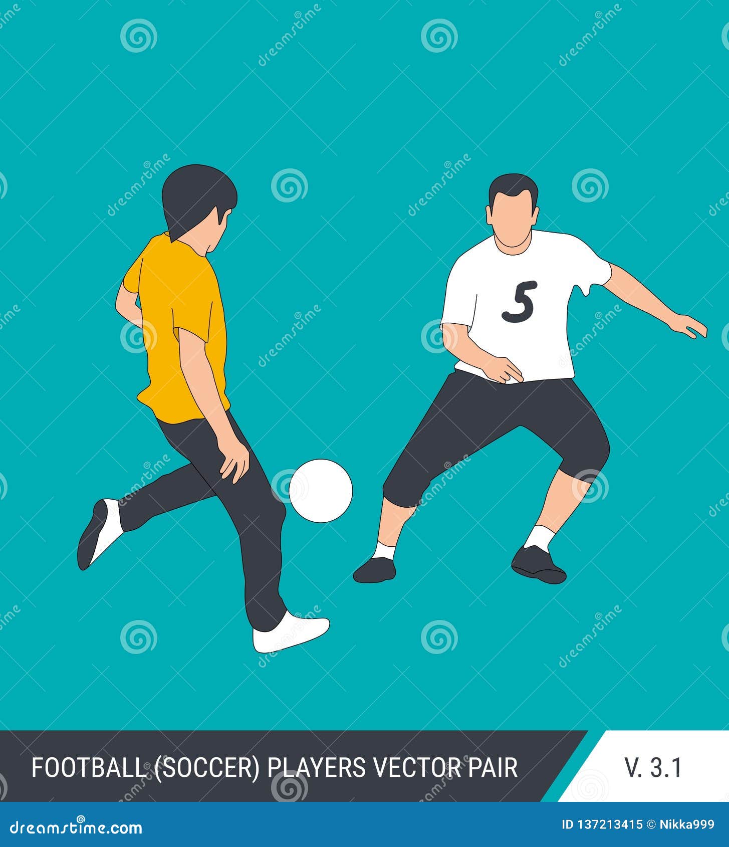 Two Soccer Players Duel in the Game 23985616 Vector Art at Vecteezy