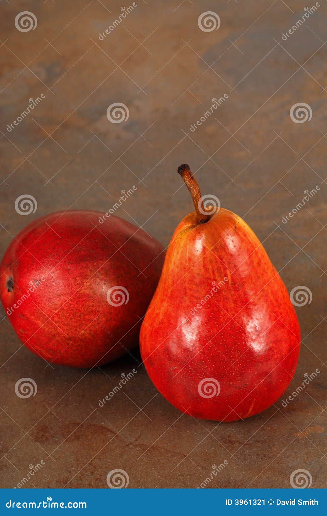 Two Fresh Organic Red Bartlett Pears Stock Image Image of cuisine