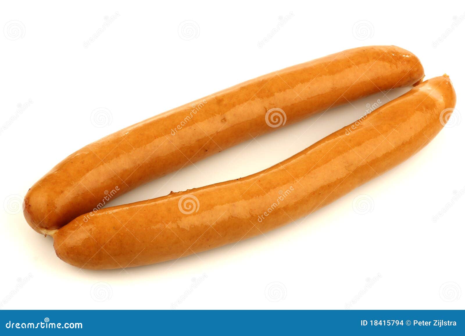 Two fresh sausages stock photo. Image of shiny, eating 18415794