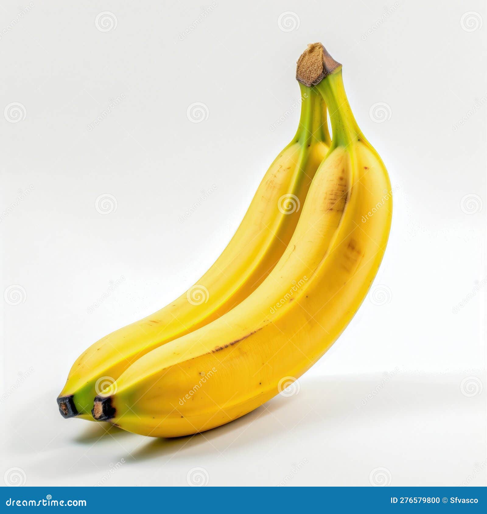 Two Fresh Yellow Bananas for Fruit Salad Generative AI Illustration