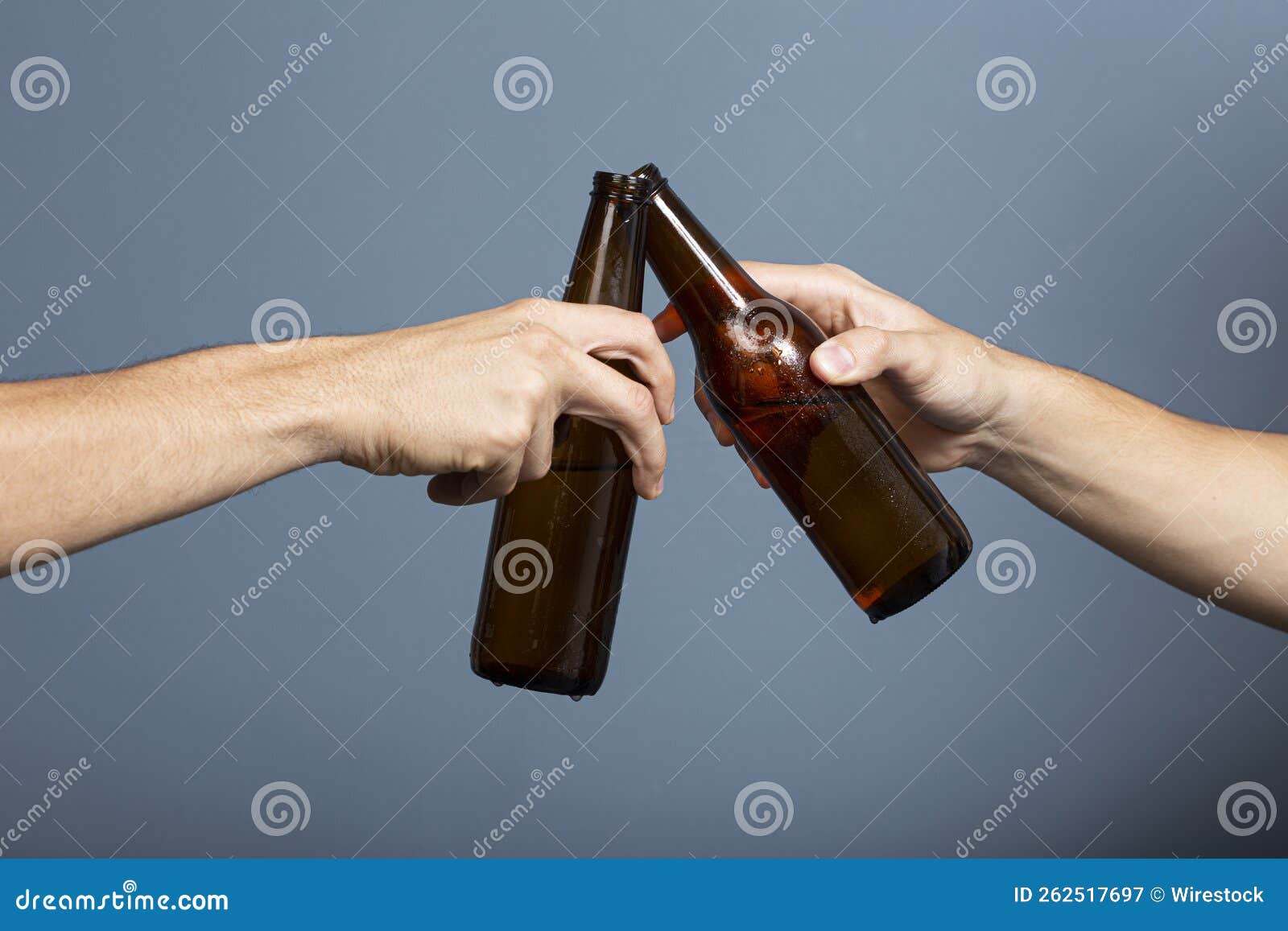 Friends Clinging Beer Bottles; Shot of Hands Stock Image Image of