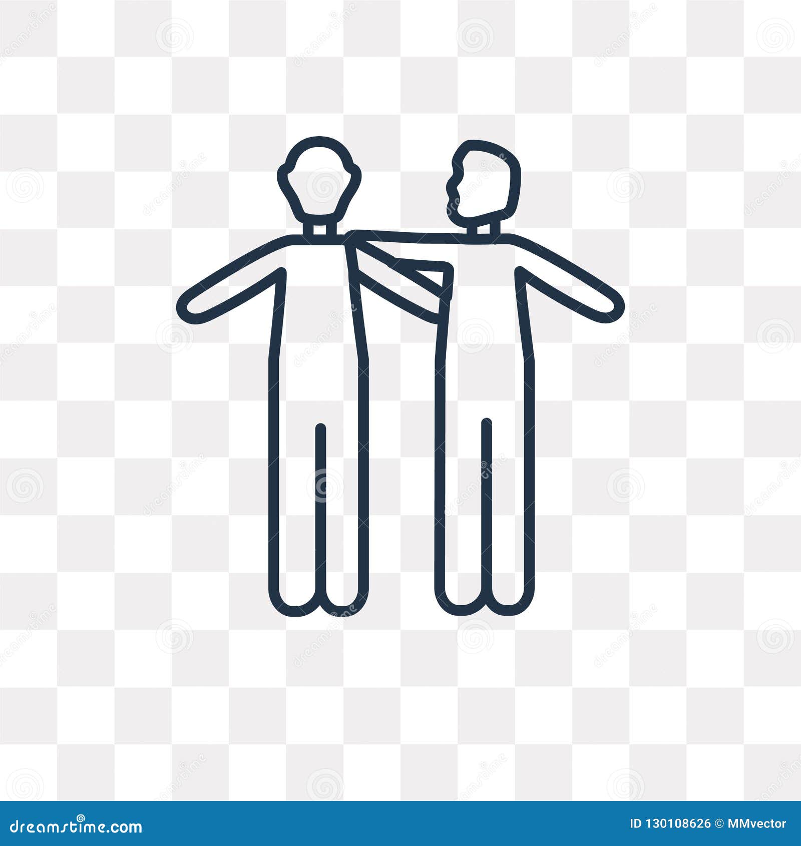 Two Friends Vector Icon Isolated On Transparent Background Line Stock Vector Illustration Of Success Support