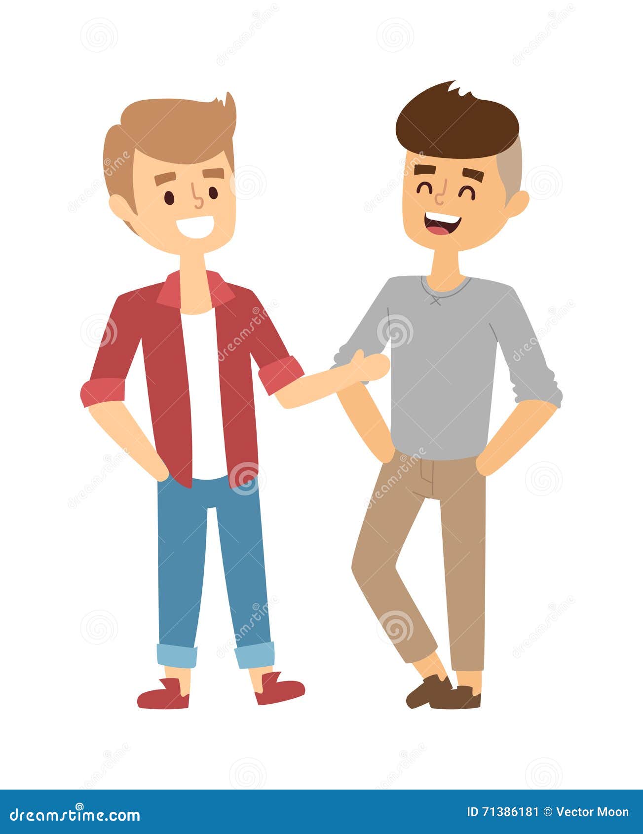 Two Friendly Male Mature Students Chatting And Two Friends