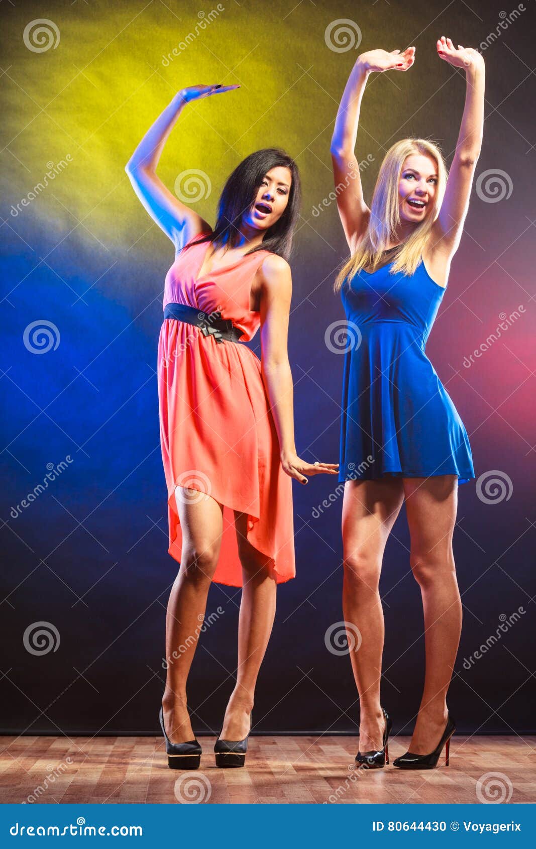 Two Funny Women in Dresses. Stock Photo - Image of celebration, bday: 80644430 Two Funny Women in Dresses. Stock Photo - Image of celebration, bday: 80644430