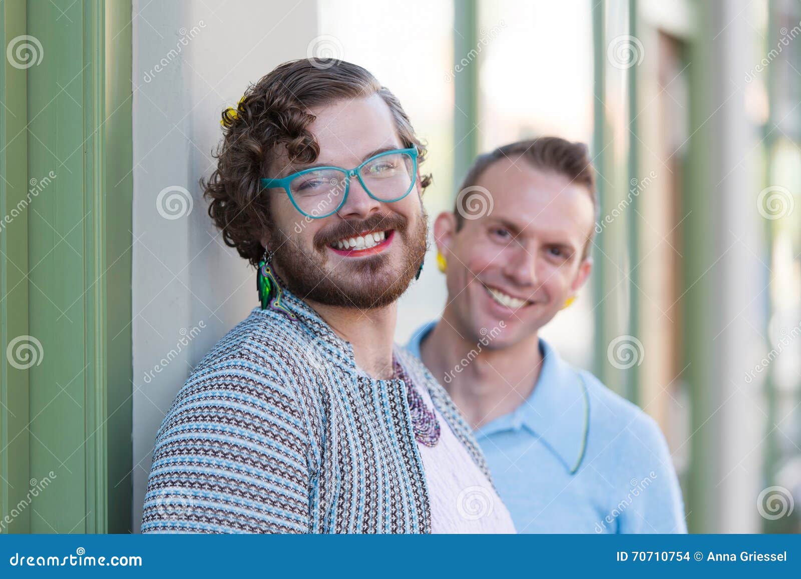 Two Gender Fluid Young Men stock photo. Image of partner - 70710754
