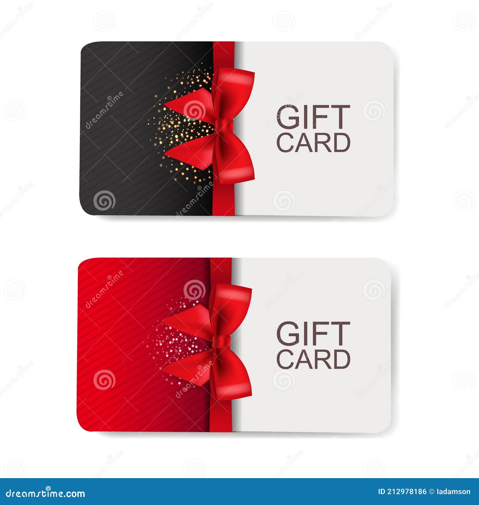 Two Gift Cards Set Isolated White Background Stock Vector