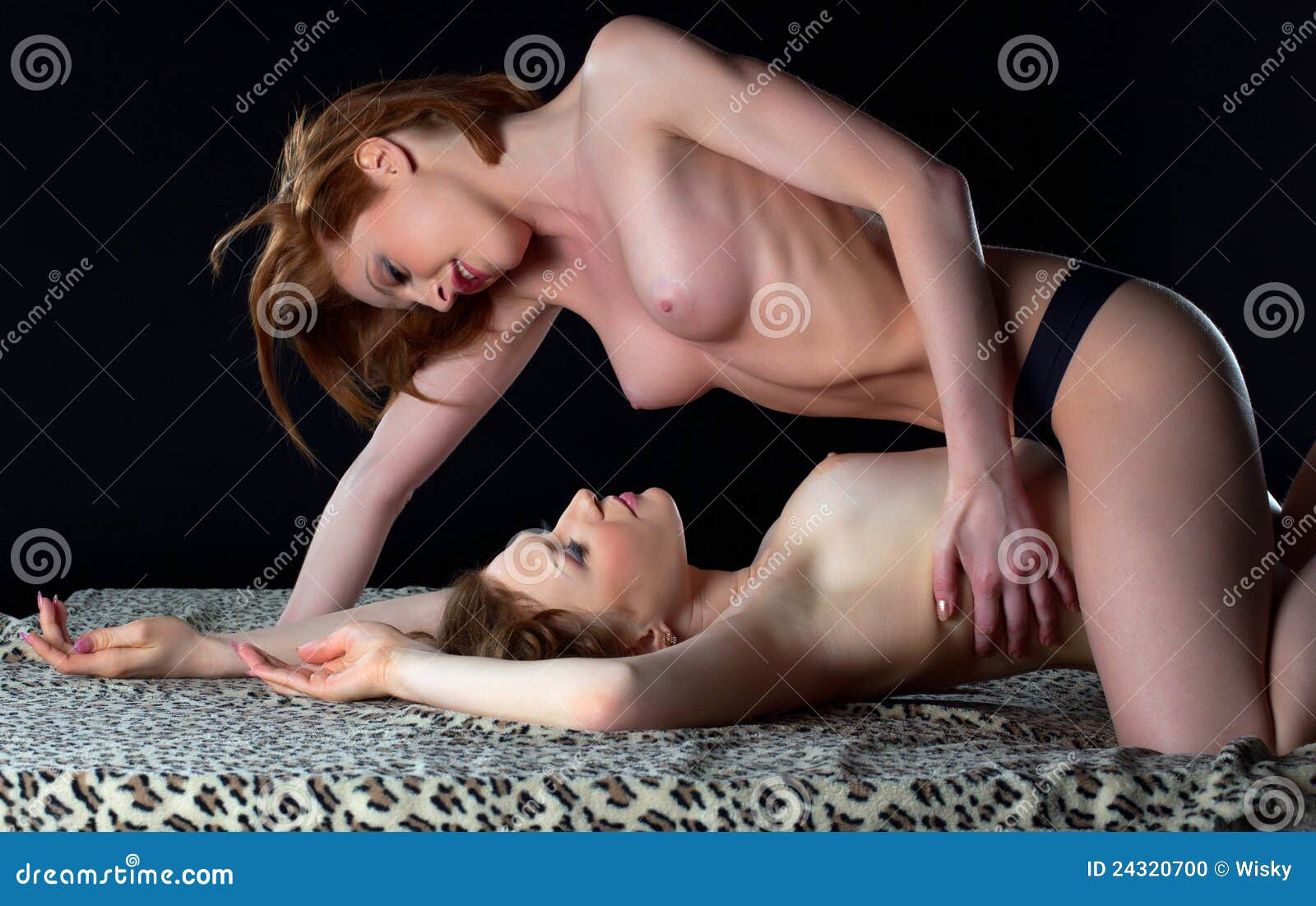 Lesbian Couples Posing Nude - Two Girl Posing Topless in Bed - Lesbian Couple Stock Photo - Image of  couple, lady: 24320700