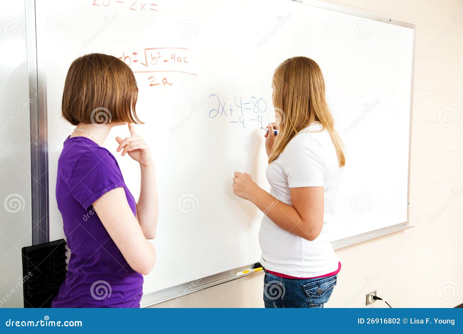 two girls in algebra class