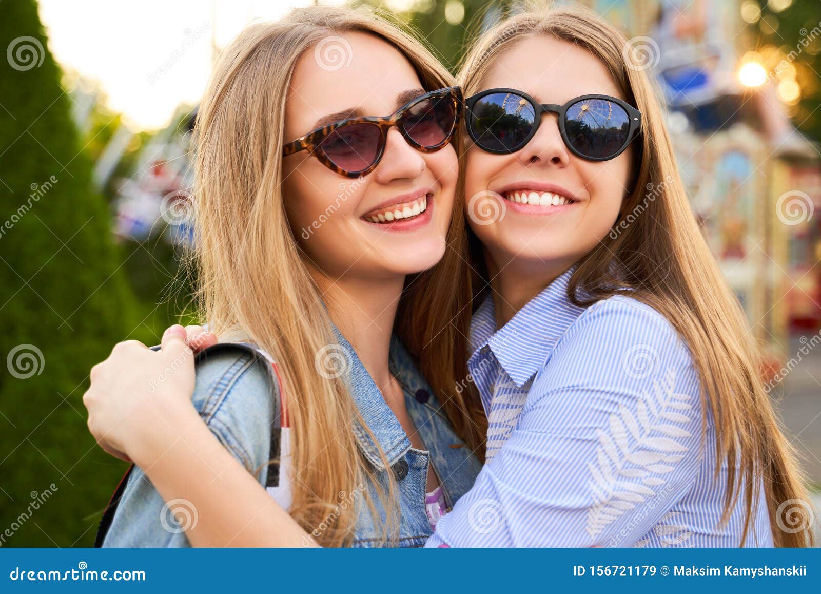 two girls hugging