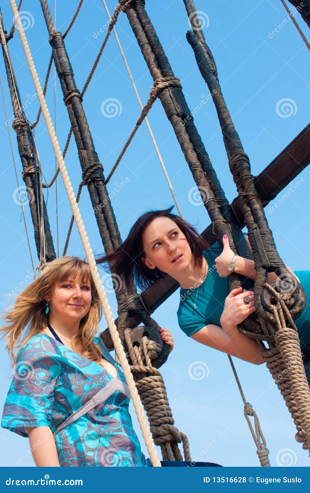 Two Girls On A Boat Royalty Free Stock Photos - Image ...