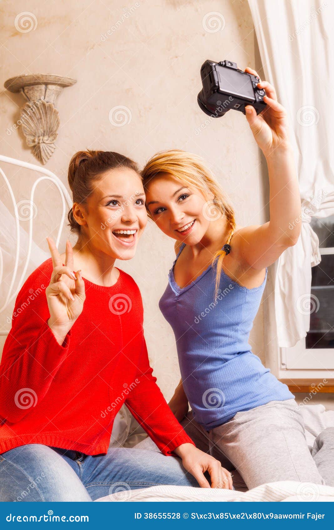 Two Girls Doing Themselves Photo Stock Photo - Image of inside, girl ...