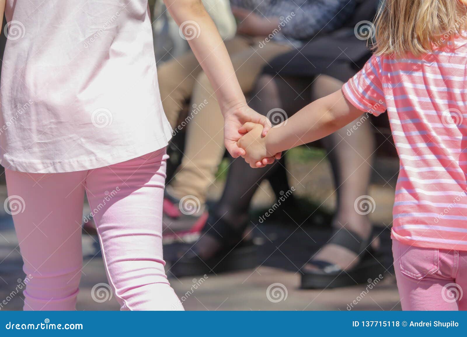 Two Girls Are Holding Hands Stock Photo Image Of Friends Friendship