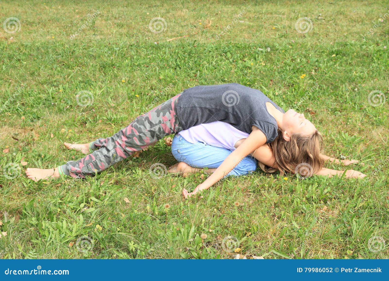 https://thumbs.dreamstime.com/z/two-girls-playing-lying-each-other-little-barefoot-kids-exercising-one-back-one-partner-yoga-child-pose-balasana-79986052.jpg