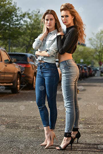 Two girls posing sexy. stock photo. Image of lifestyle - 71428282