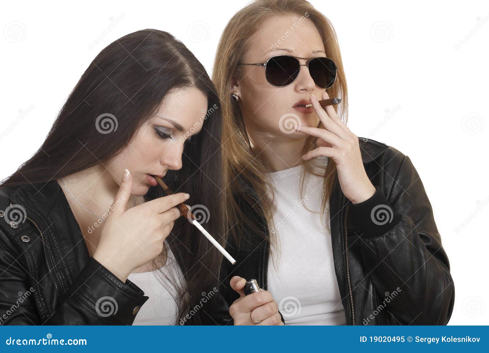 Two girls smoking stock image. Image of sunglasses, brunette ...