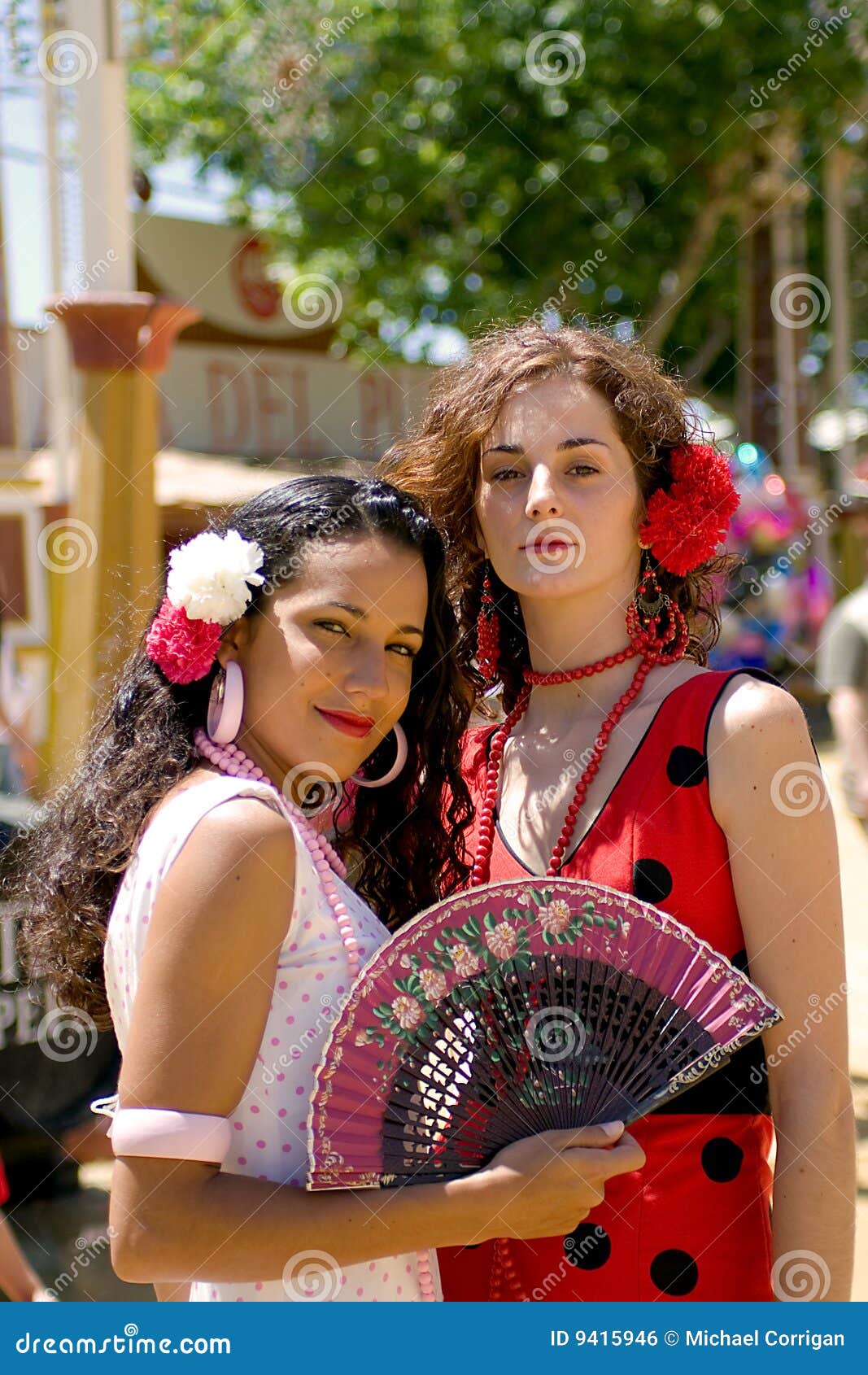 two girls at the spanish fair