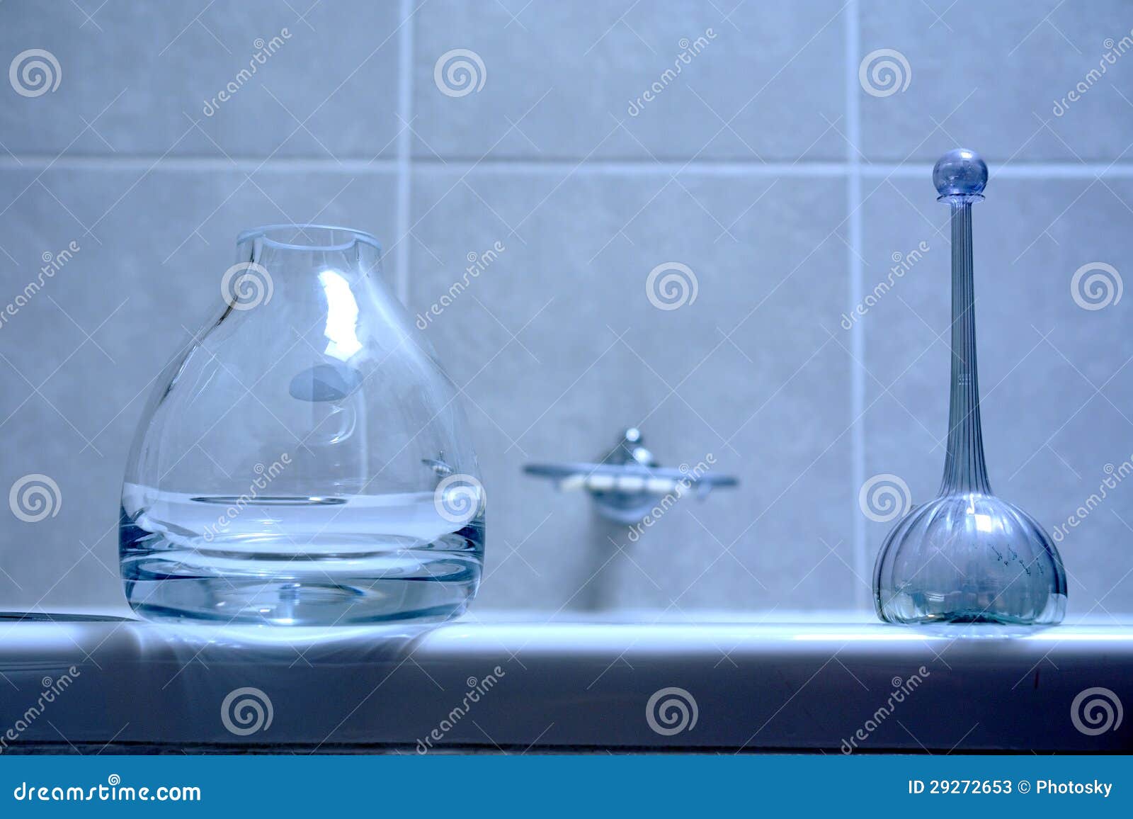 Two Glass Bottles in Bathroom Stock Image Image of medicine, glass