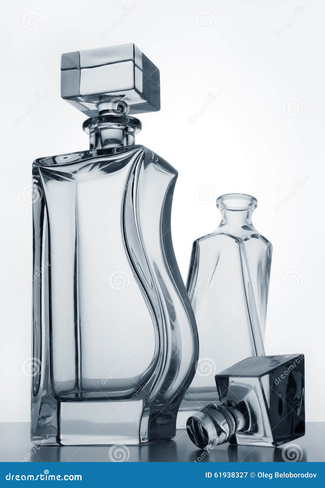 Two glass bottles stock image. Image of shapes, water 61938327