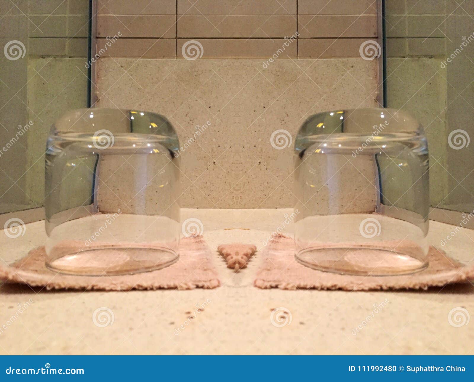 Two glasses in bathroom stock photo. Image of purity 111992480
