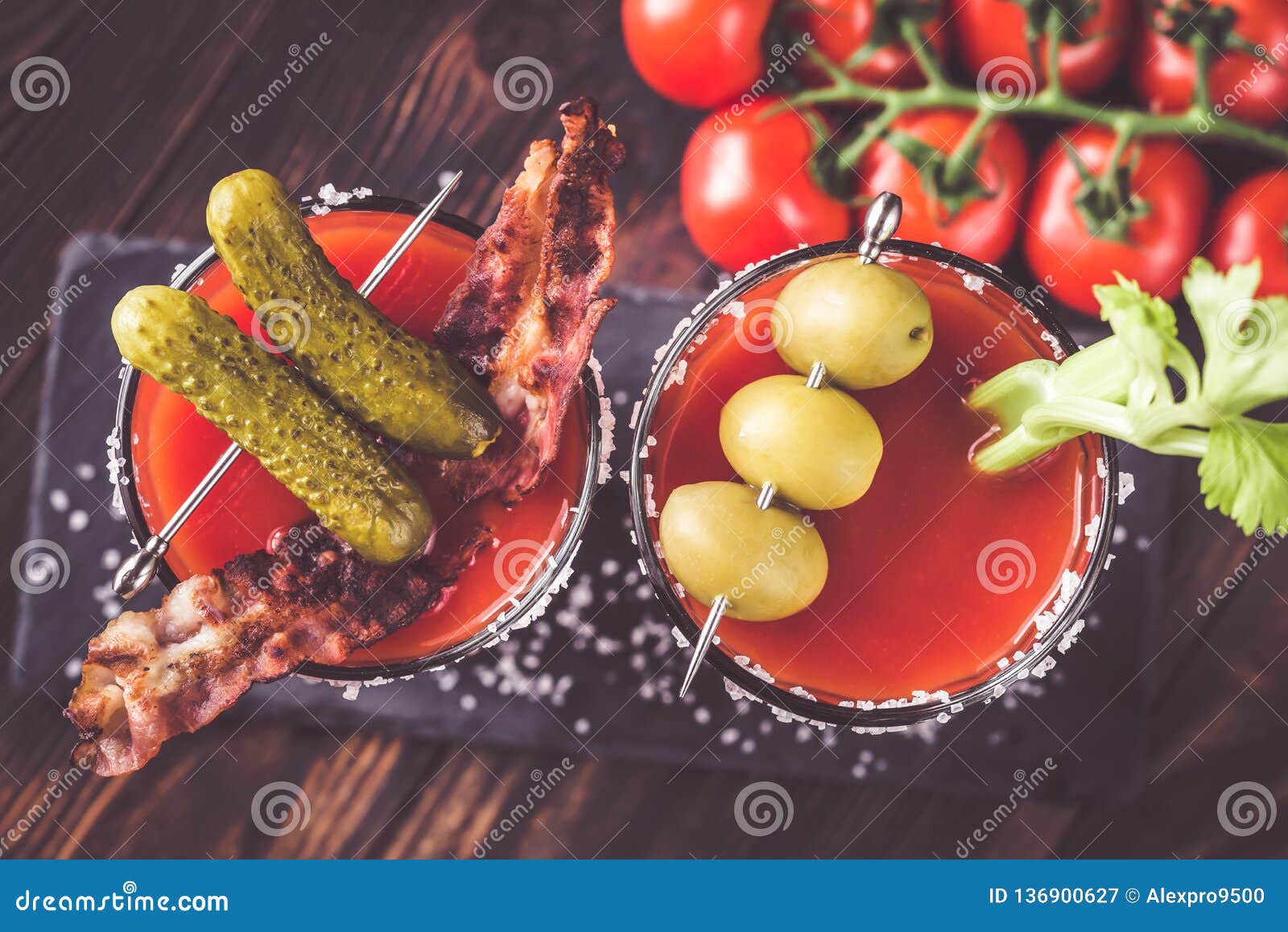 two glasses of bloody mary