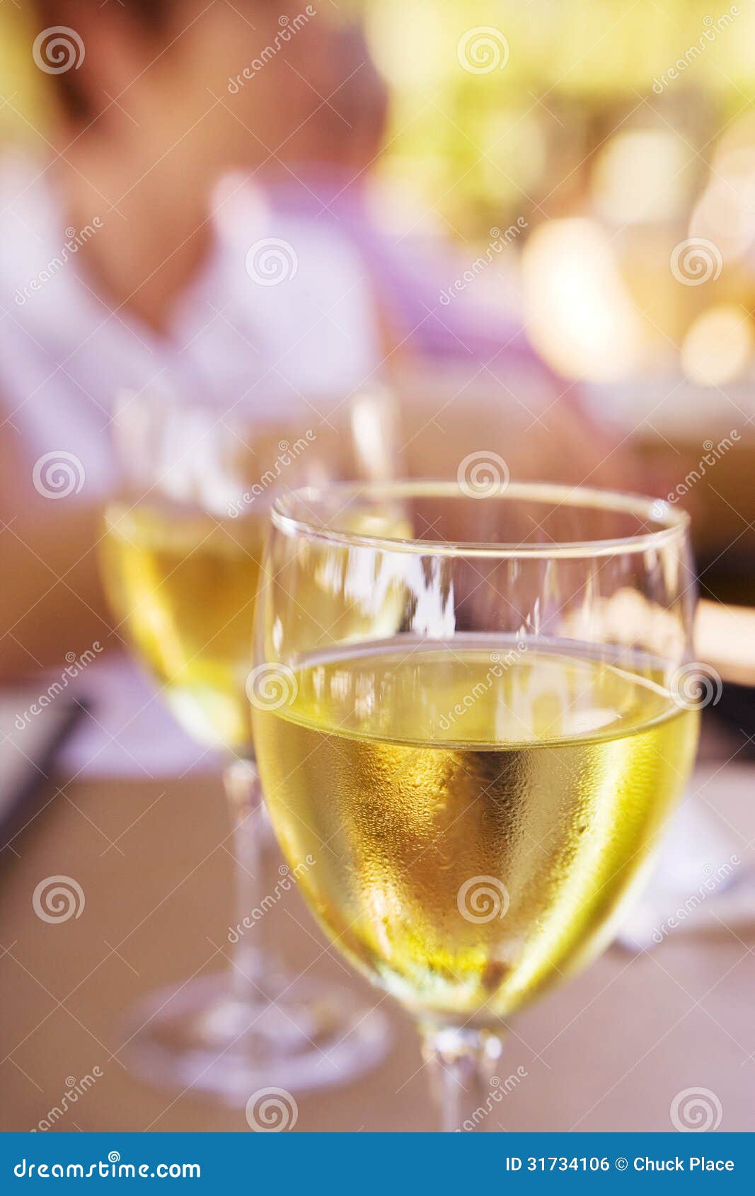 Two Glasses of Chardonnay Wine Stock Photo Image of tasting, yellow