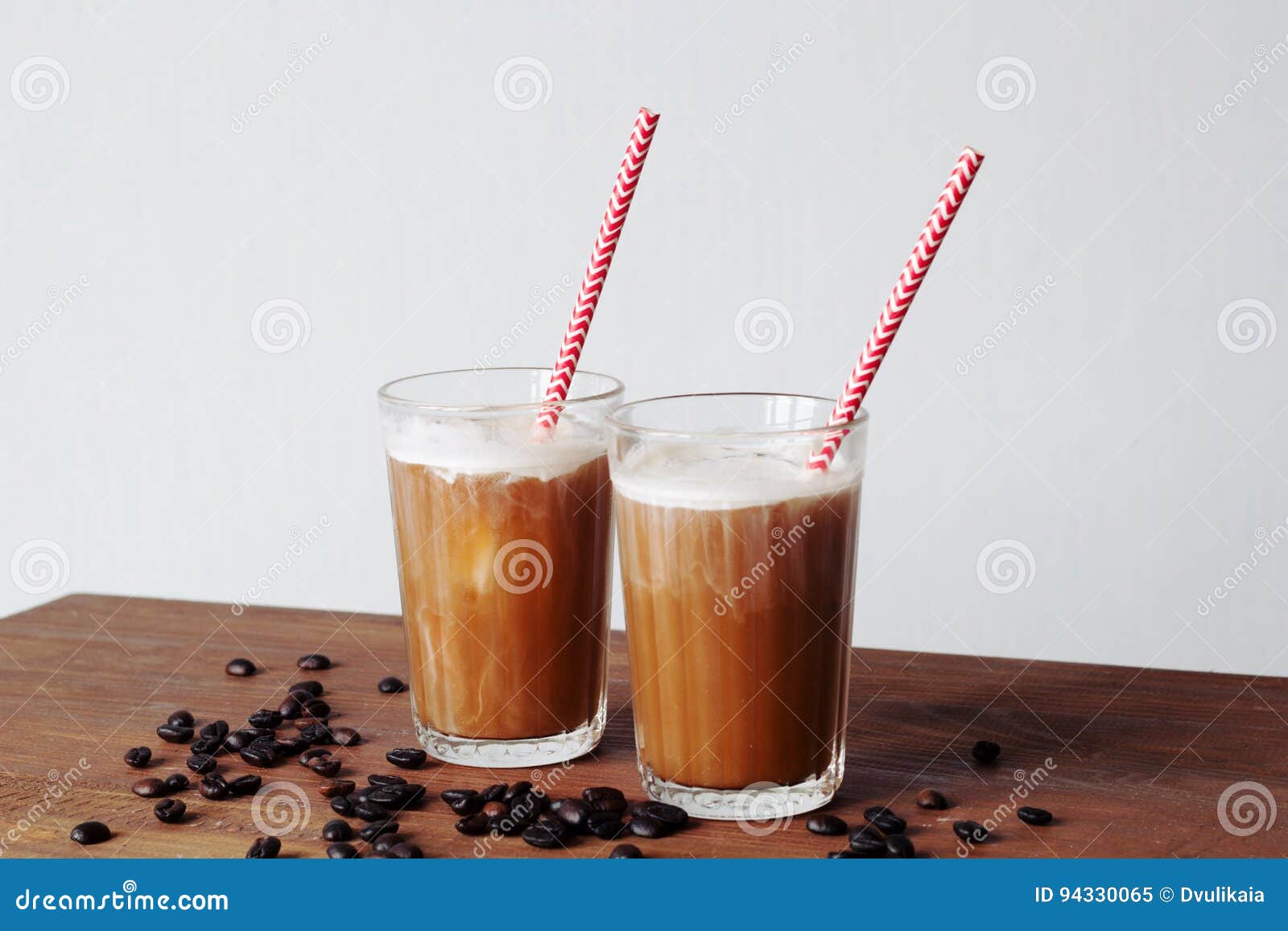 Two glasses of iced coffee stock image. Image of frappuccino 94330065