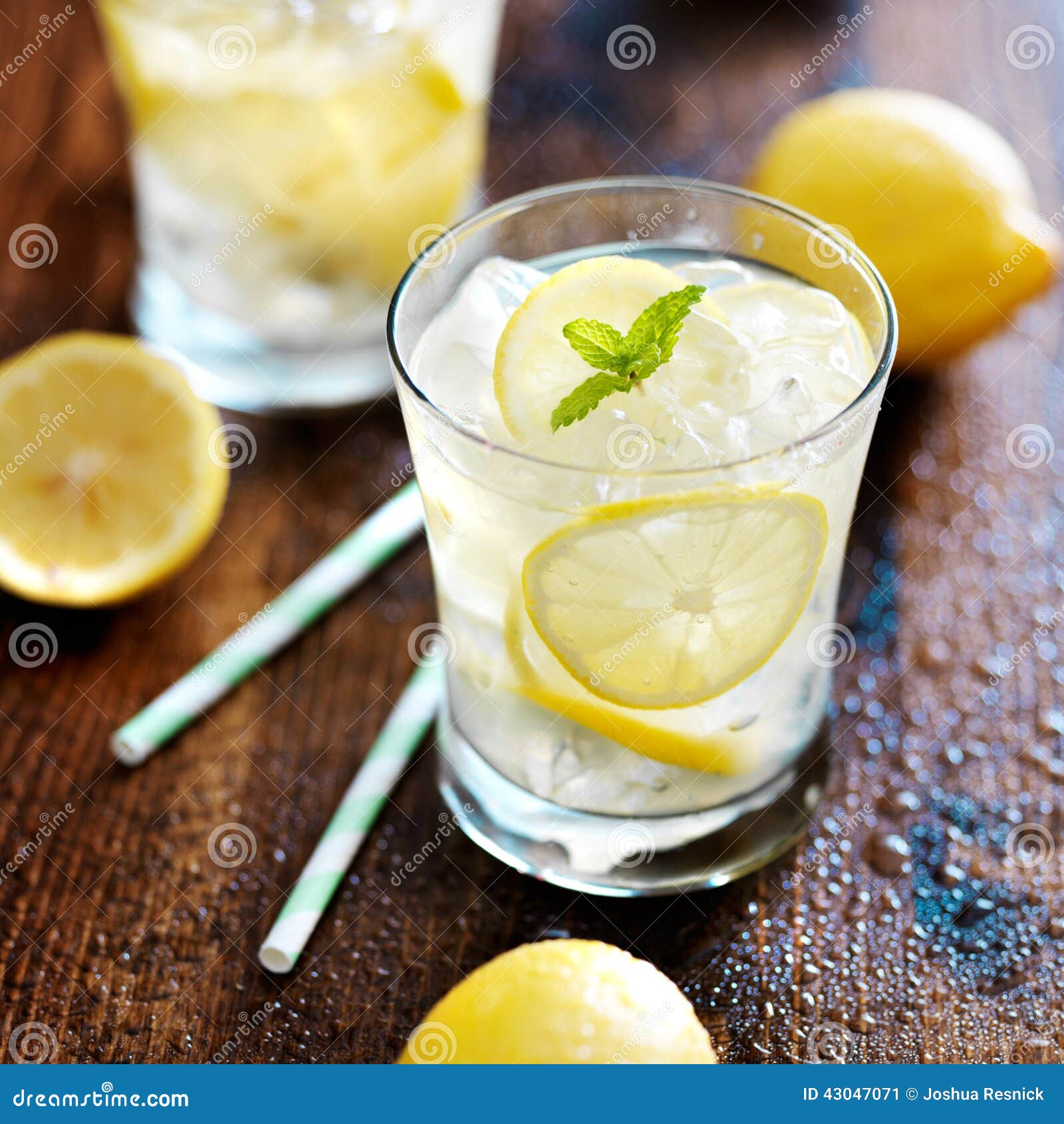 Two Glasses of Lemonade Shot Close Up Stock Image Image of healthy