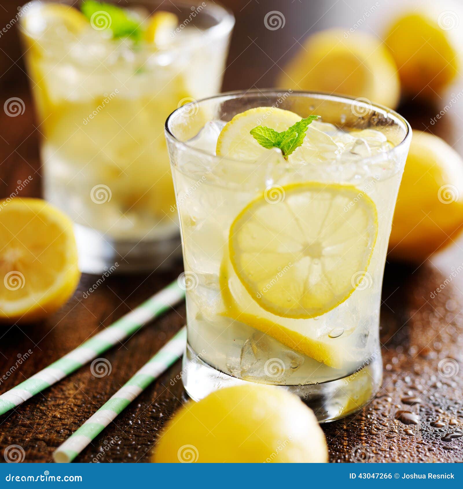 Two Glasses of Lemonade Shot Close Up Stock Photo Image of sour