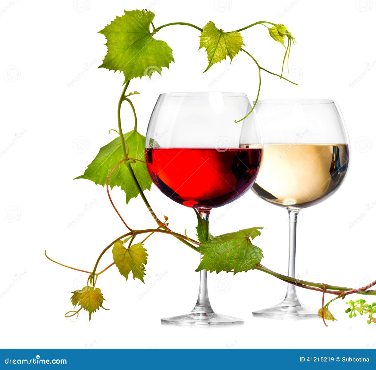 Two Glasses of Red and White Wine Stock Image Image of drink, glass