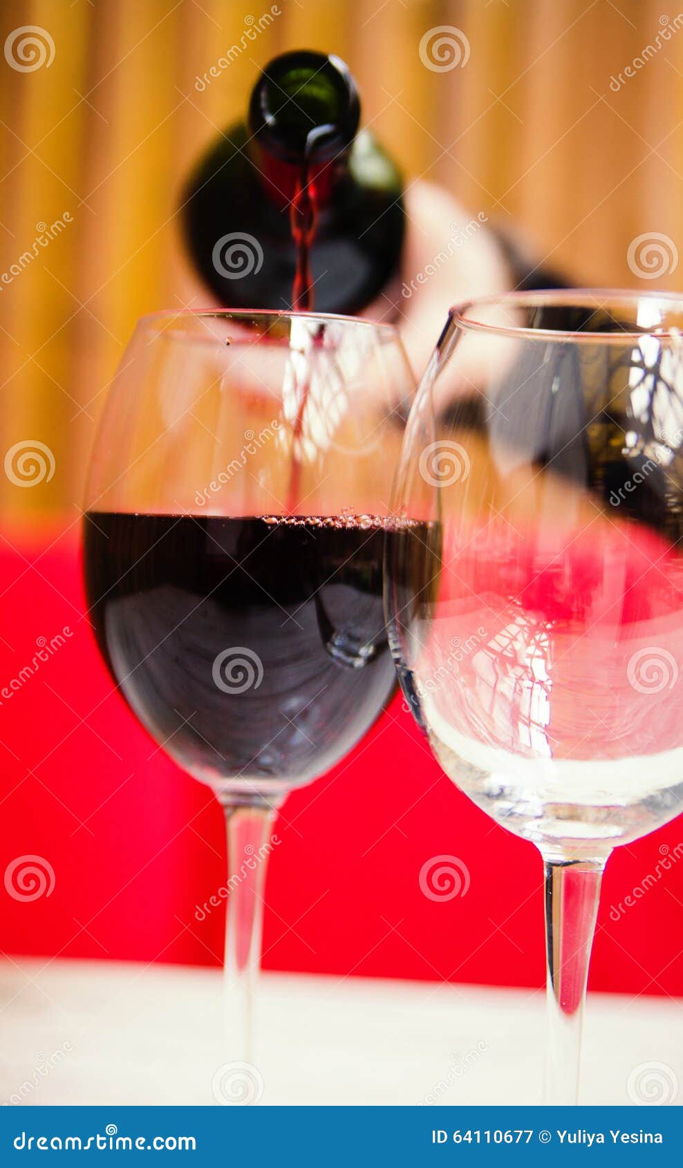 Two glasses with red wine stock image. Image of aroma 64110677