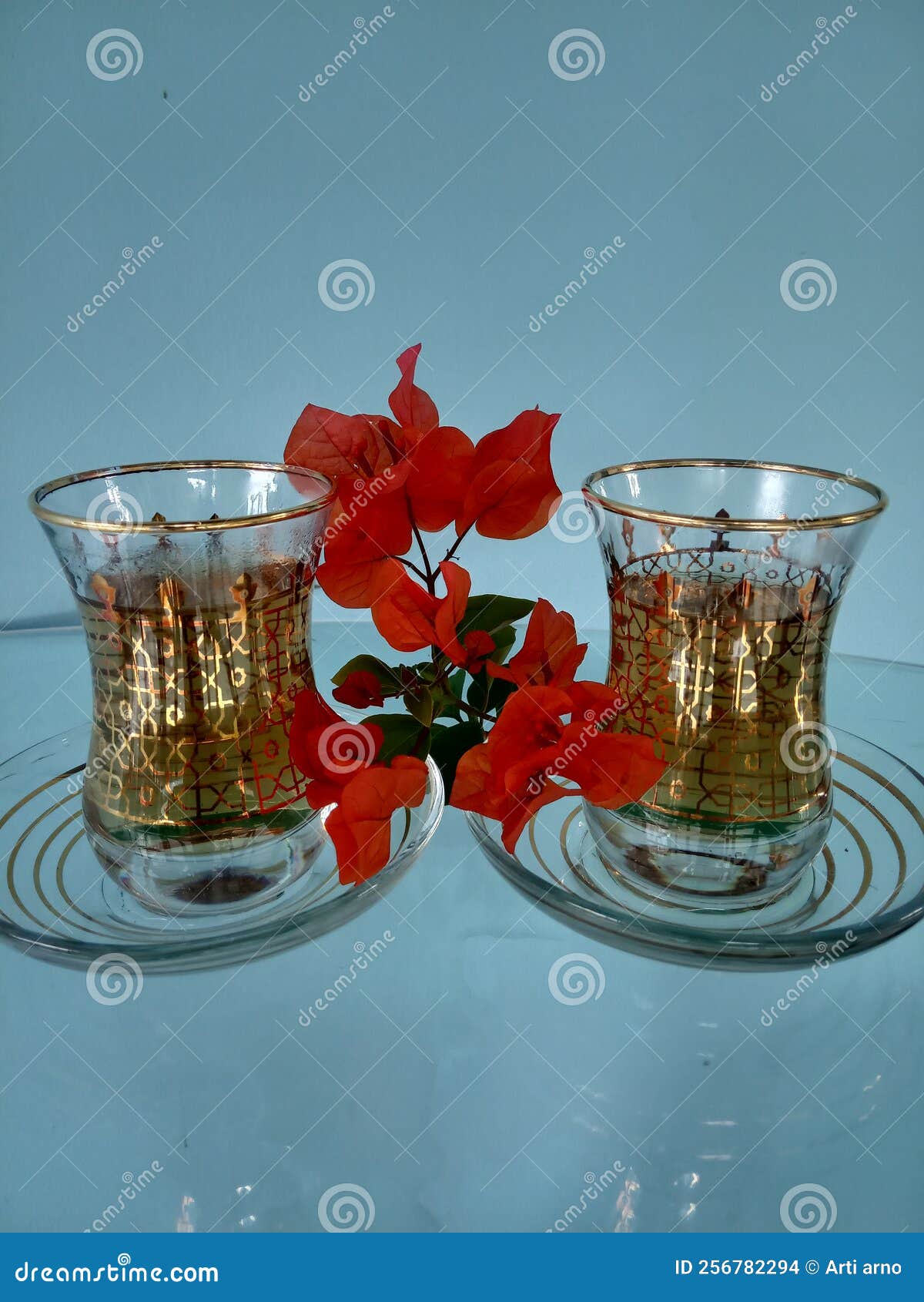 Two Glasses of Tea in the Afternoon Stock Photo Image of drink