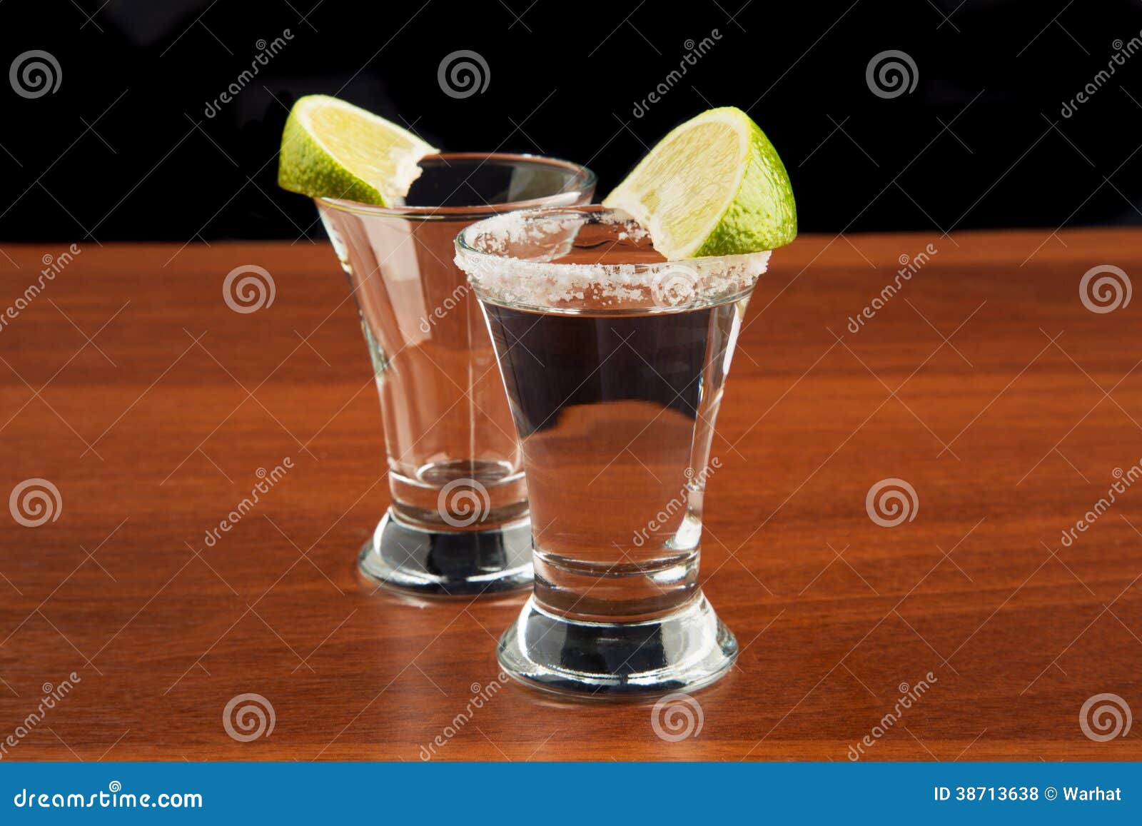 Two Glasses of Tequila, Salt and Lime Stock Photo Image of alcohol