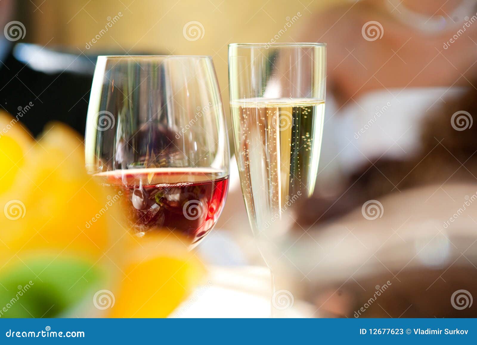Two glasses of vine stock image. Image of beverage, celebrate 12677623
