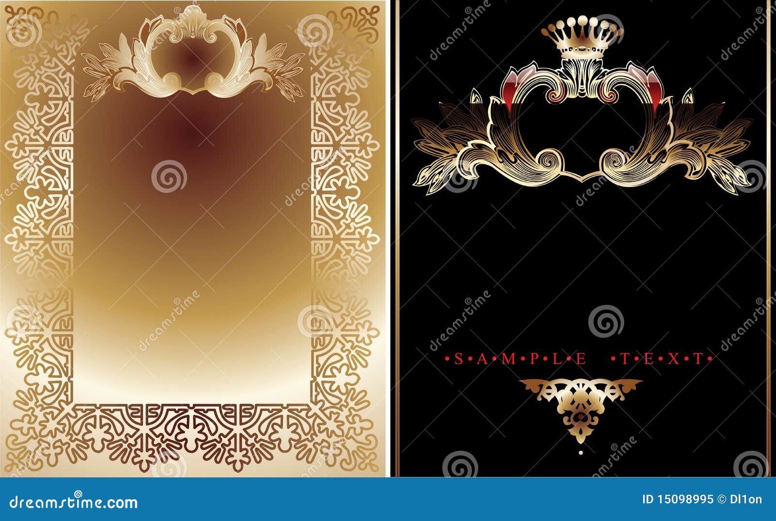 Two Gold And Black Royal Backgrounds Stock Vector Illustration Of