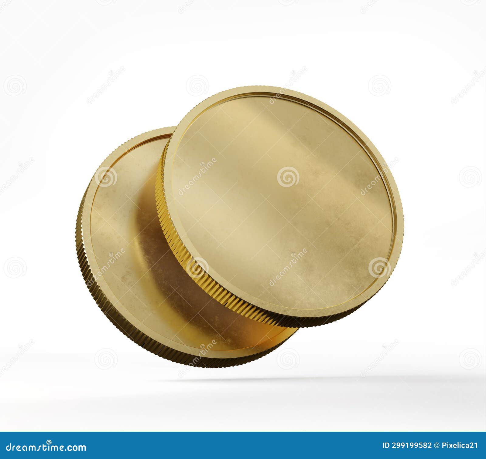 Two Gold Coins Floating, Mockup Template, Banking Concept, Cryptocurrency,  3d Rendered Isolated on Light Background Stock Illustration - Illustration  of template, money: 299199582