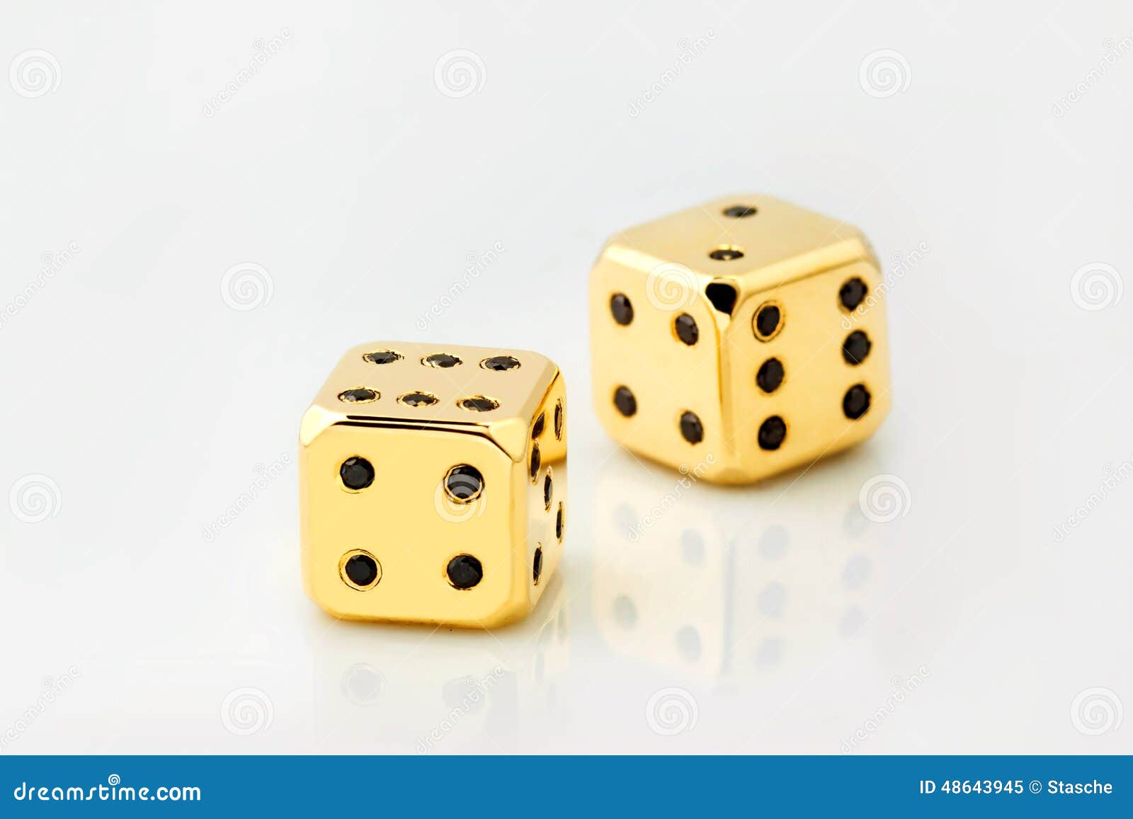 Two gold dice stock image. Image of gambling, cube, competition 48643945