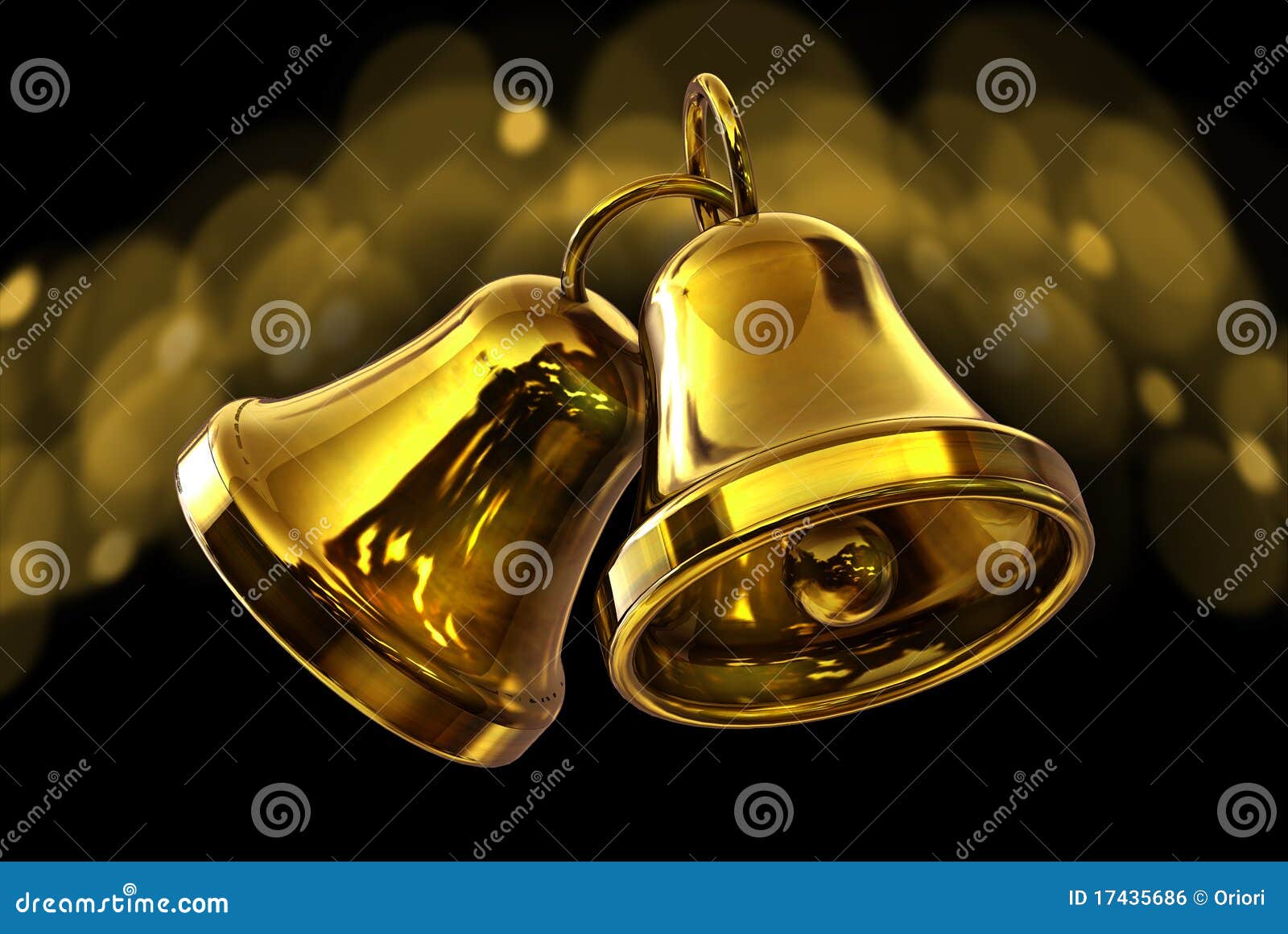 Two golden bells stock illustration. Illustration of closeup 17435686
