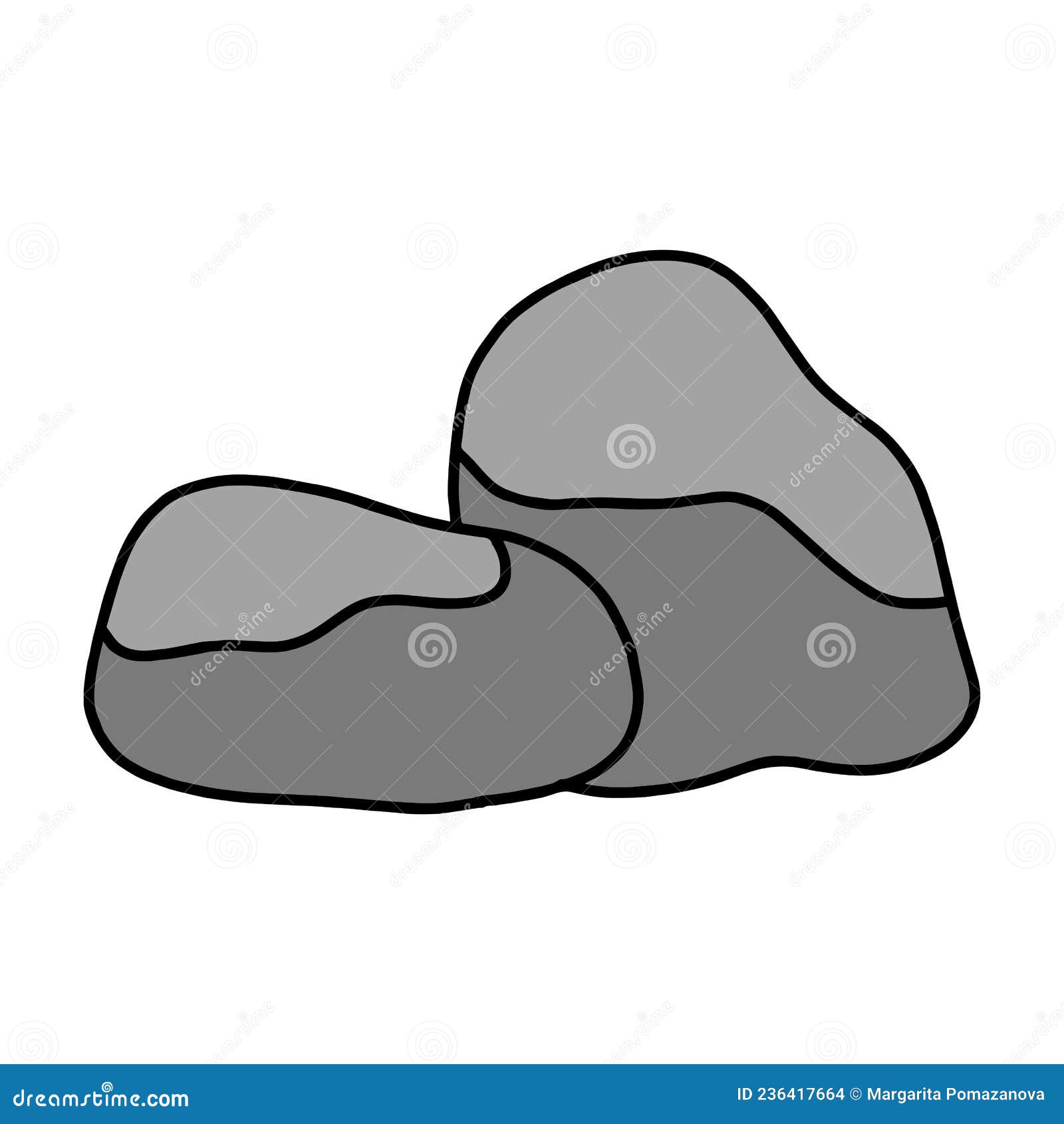 two gray rocks doodle   