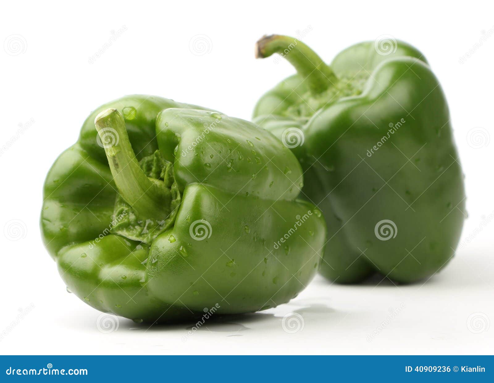 Two green bell pepper stock photo. Image of minerals 40909236