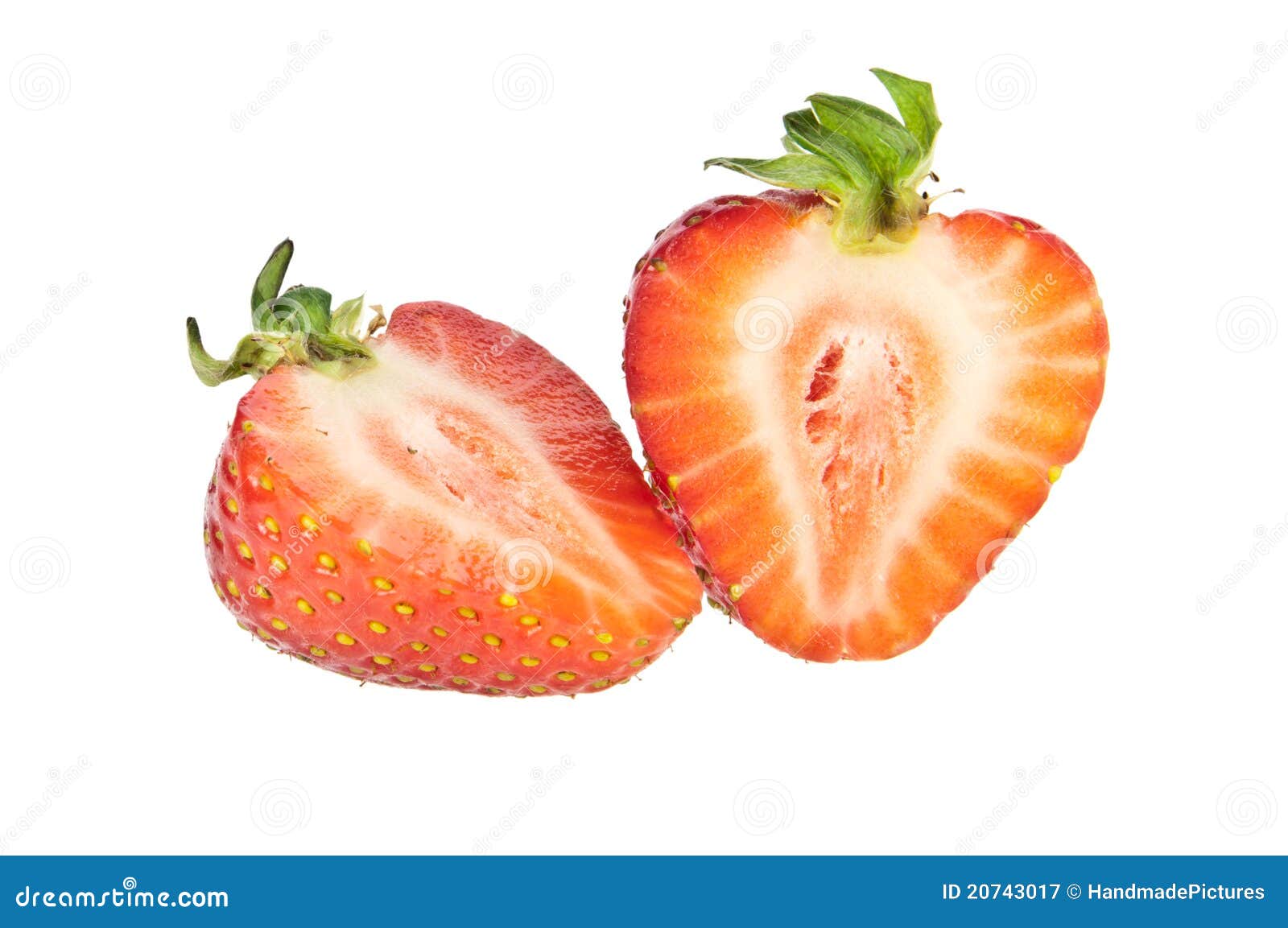 Two halved strawberries stock image. Image of close, background 20743017
