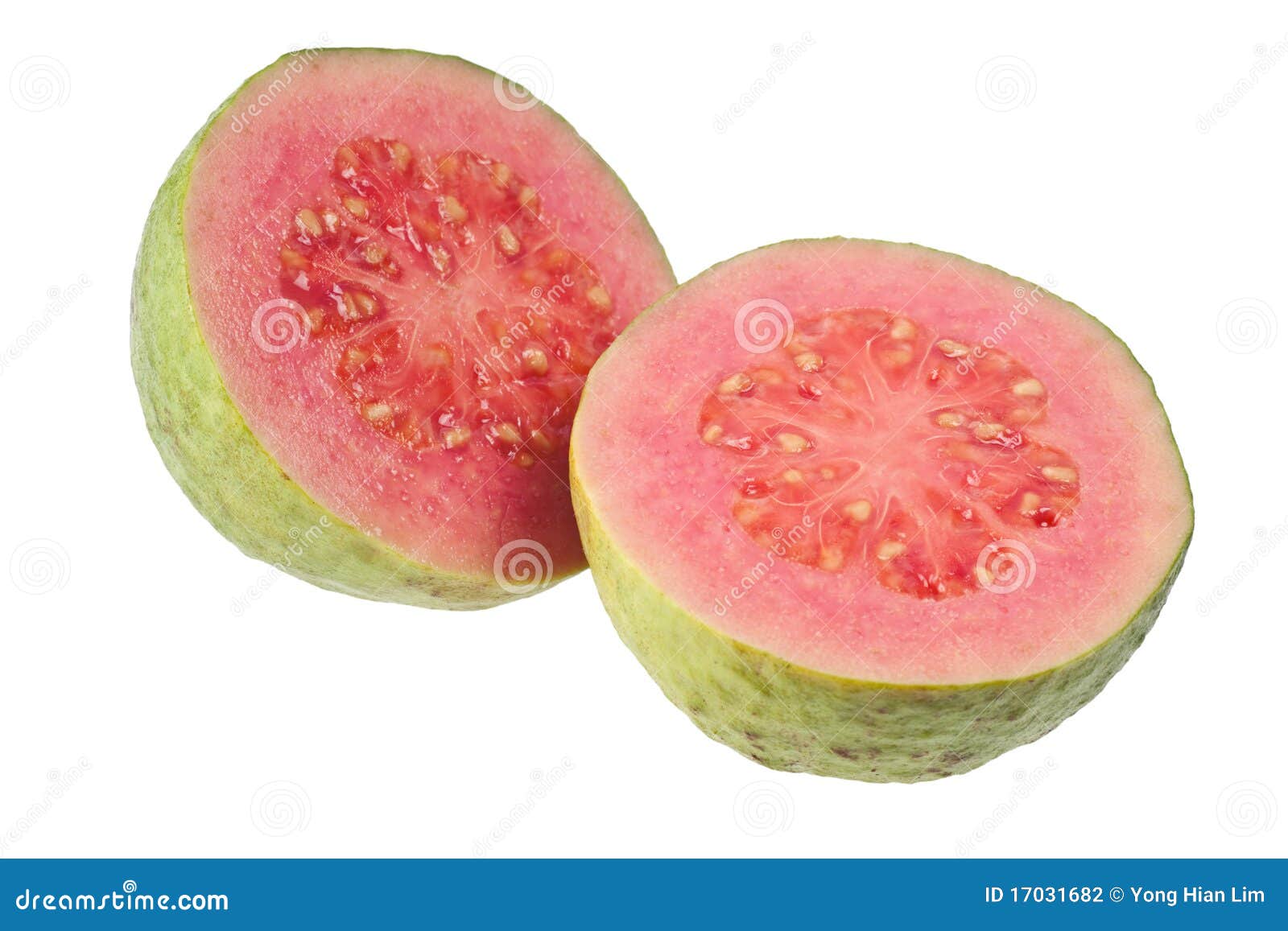 two halves pink guava