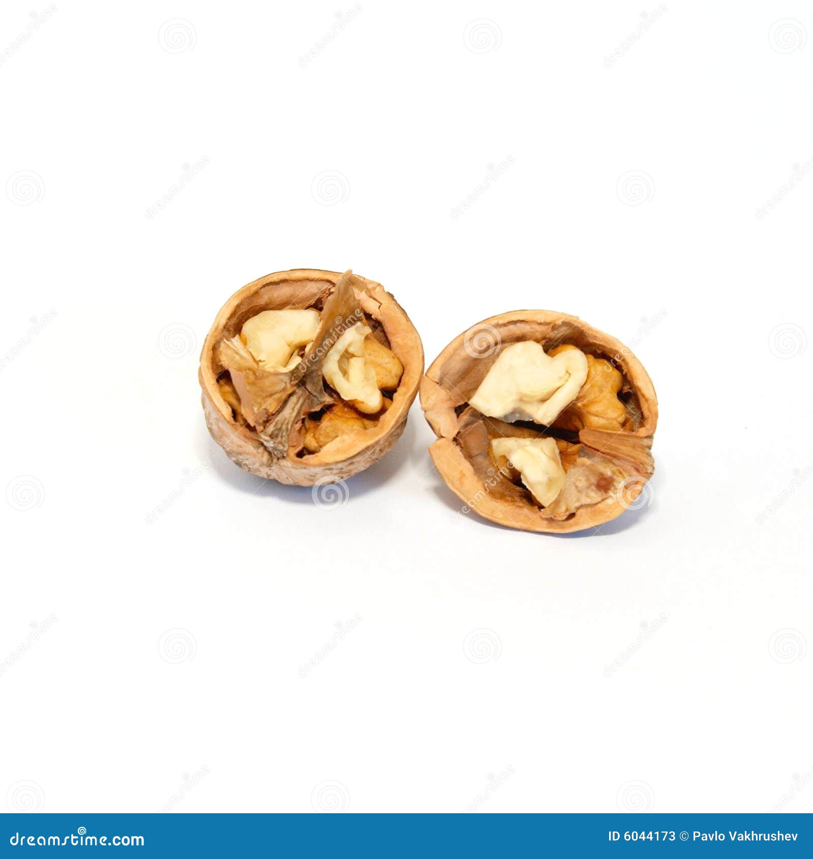 Two halves of walnut. stock image. Image of organic, opening 6044173