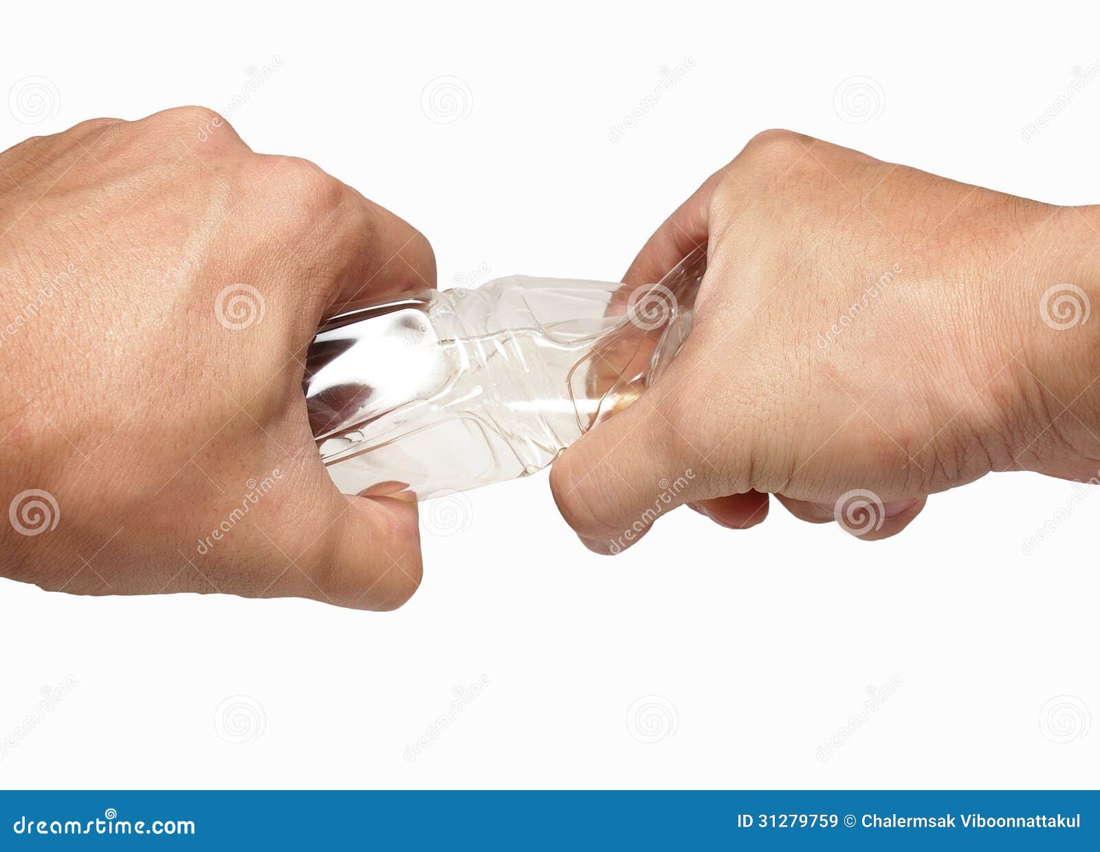 Two Hand Grab And Twist Plastic Bottle Stock Image Image